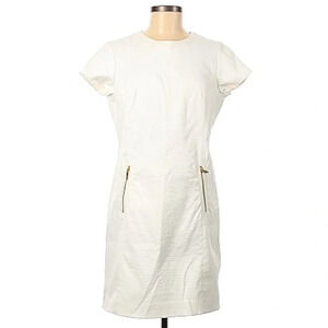 Jones New York White Stretch Crocodile Print Dress 4